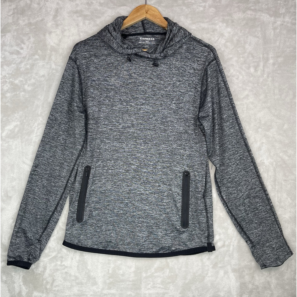 Express Men's Performance Hoodie Men's Small Gray Heathered Cyber Athleticism